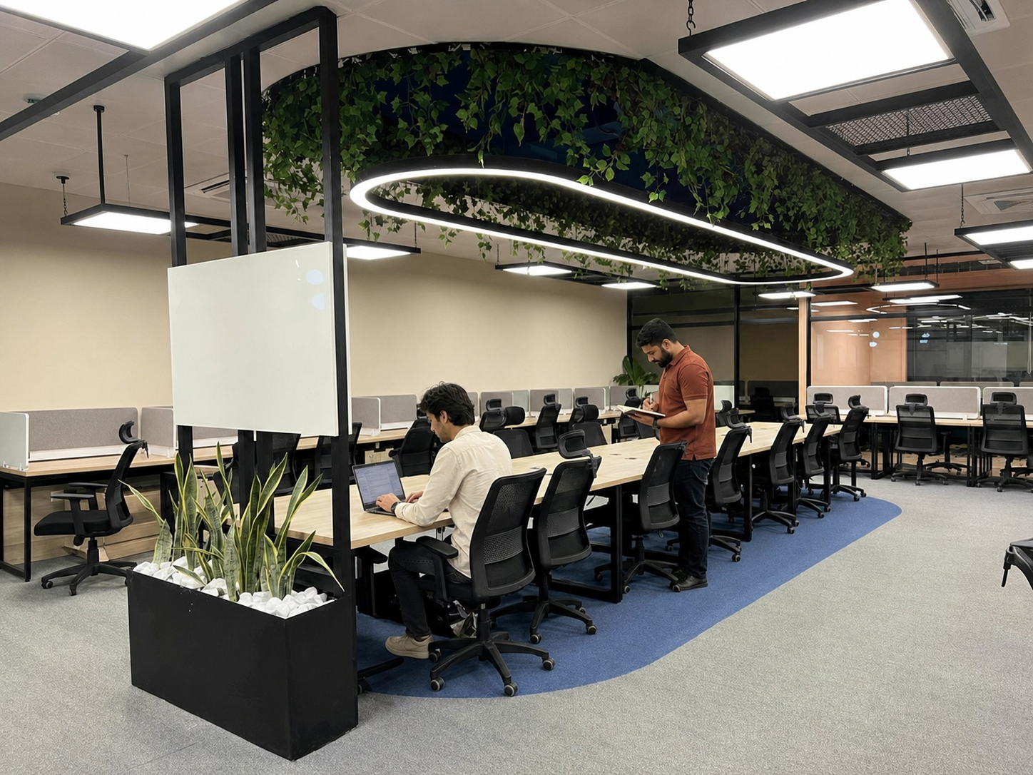 Young Pakistani agency team working in a Multan coworking office